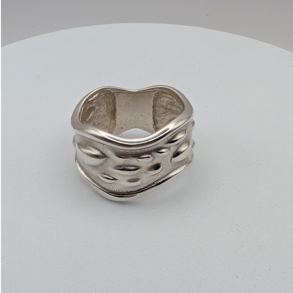 Taxco Jewelry - Taxco 925 Sterling Silver Wide Textured Organic Band Ring Size 6.5 6.4g